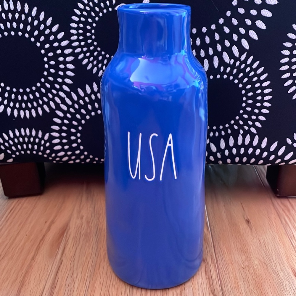 Rae Dunn Blue “USA” Vase